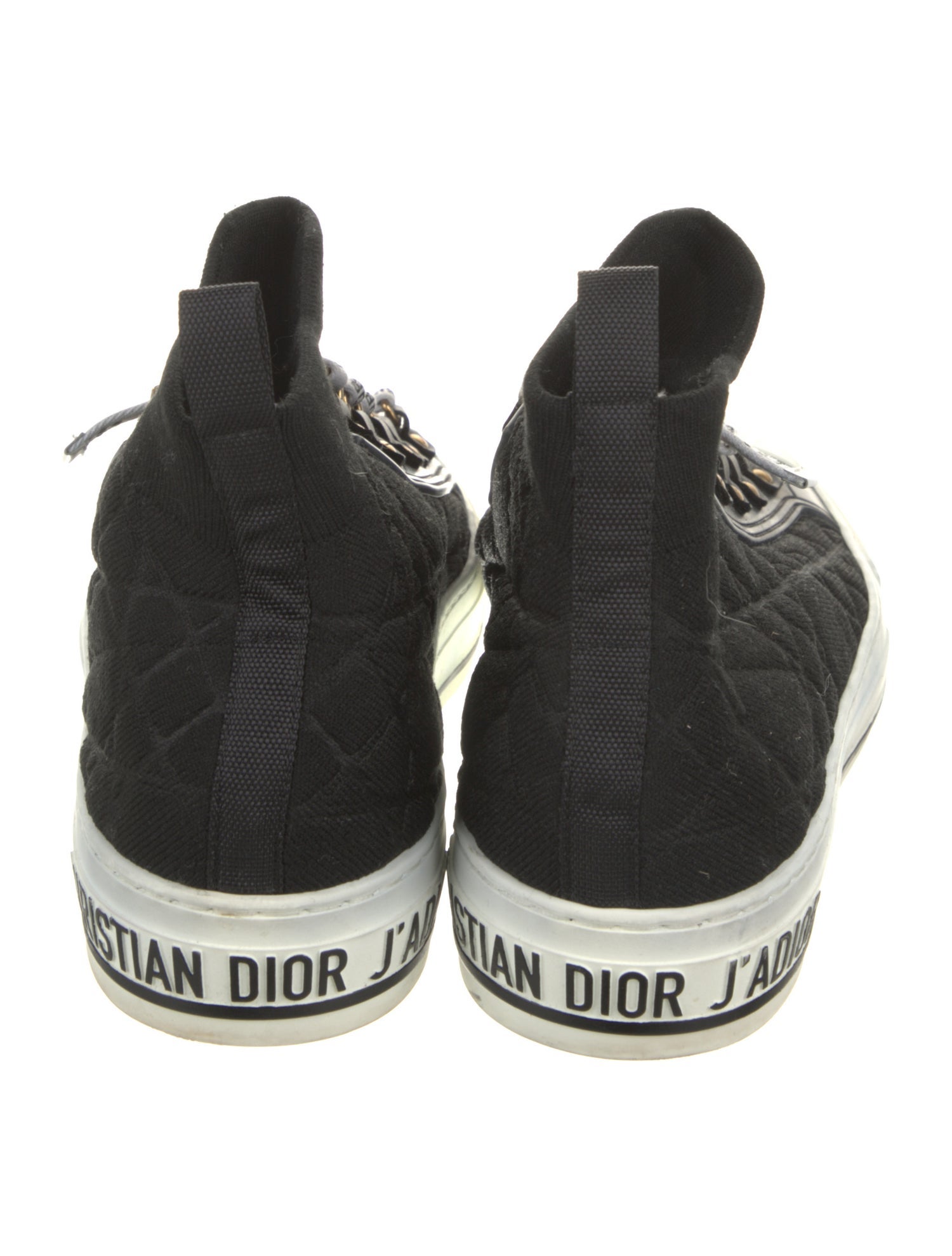 Christian Dior Cannage Pattern Leather Trim Embellishment Sneakers